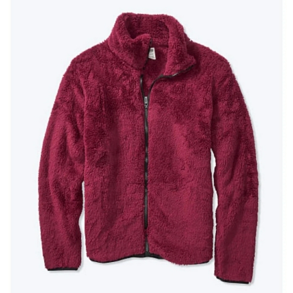 VS PINK BURGUNDY FULP ZIP TEDDY NWT - Picture 1 of 4